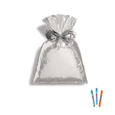 Imagem de Kit Saco Metalizado 60x90cm com 25 Unidades e Fita de Cetim 7mm 10 Metros