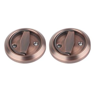 Imagem de GLOGLOW Fechadura de Porta de Aço Inoxidável 304, Alça de Anel de Banheiro Com Acabamento de Galvanoplastia, para Portas de Madeira, Portas de Aço, Compressão Antiferrugem (Bronze vermelho (com