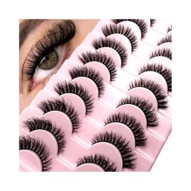 Imagem de 10 Pares De Cílios Postiços 3D De Visón Sintético, Macios, Cheios, Dra