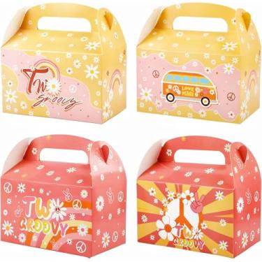 Imagem de 30 caixas de lembrancinhas de festa com alças, caixas de doces dobráveis de papel de 15 cm, caixas de presente para aniversário, chá de bebê, casamento, decorações de artigos de festa infantil (Ação