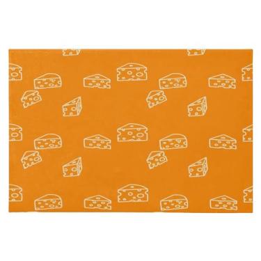 Imagem de Wassud Tapete de porta de queijo 61 x 89 cm, tapete de área lavável antiderrapante com suporte de borracha, tapete macio e macio para sala de estar, quarto, entrada, entrada