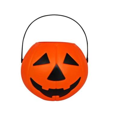Imagem de Balde Abóbora Grande Decoração Halloween Cesto