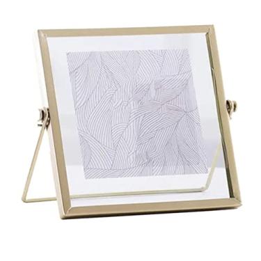 Imagem de GLOGLOW Porta-retratos Exibição de Porta-retratos, Vidro e Ferro, Mesa, Transparente, para Flores Secas e Obras de Arte, Decorações para Casa e Escritório Decoração Diária (4 polegadas (ID de 102 mm, espessura de 3,8 mm))