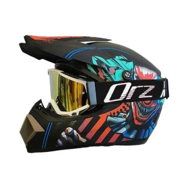 Imagem de Capacete De Motocross Infantil Para Off-Road Com Equipamento De Proteç