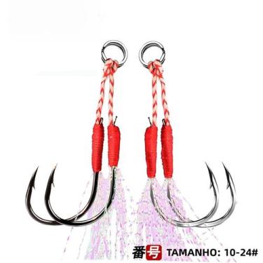 Imagem de Anzóis De Pesca Em Aço Carbono De Alta Qualidade, 10 Pares, Com Espinh