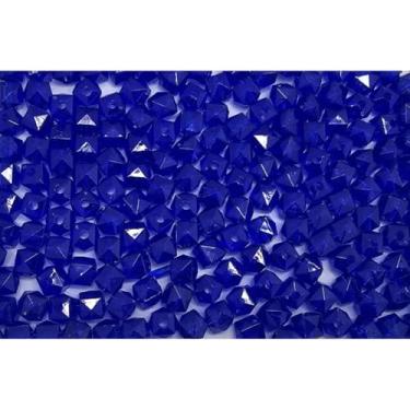 Imagem de Miçanga Cristal Acrílico 8mm Cubo Quadrado 500g Transparente para Artesanato e Bijuteria (Azul Royal 108)