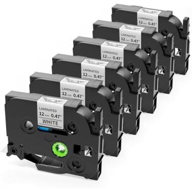 Imagem de Fita adesiva de substituição para Brother P-Touch TZe-231 12 mm 0,47 branco laminado TZe TZ 1/5.1 cm compatível com Brother Ptouch PT-D220 D210 H110 D200 D410 1280 D610BT, preto sobre branco