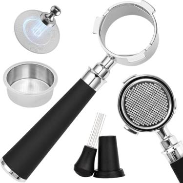 Imagem de Filtro portátil sem fundo de 51 mm com 3 orelhas serve para Delonghi Dedica EC680/EC685/EC885 e SMEG, kit de acessórios de café expresso inclui tela de disco, ferramenta WDT, funil de dosagem de café