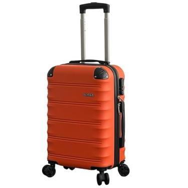 Imagem de Mala de Bordo ABS 10kg 17” a 21” Polegadas Mala de Viagem com Rodinhas 360° Cadeado Código (Laranja-19”(10KG) Modelo-JJJ)