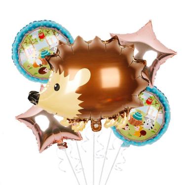 Imagem de Kit de balões Mylar Hedgehog Balloons Cartoon Animal x6