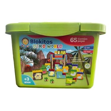 Imagem de Blokitos Dino World 65pçs Blocos + Adesivo Color