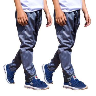 Imagem de KIT 2 Calça Jogger Infantil Helanca Flanelada - KS, Cinza claro, 6