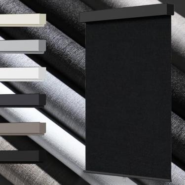 Imagem de Blindify Persianas de rolo 100% blackout, persianas de rolo sem fio para janelas, cortinas de janela de tecido de linho com isolamento térmico proteção UV para casa, porta, preto, 81 cm L x 182 cm A