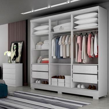 Imagem de Guarda-roupa Closet Em Mdp 4 Gavetas E 7 Prateleiras Branco
