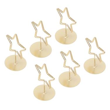 Imagem de Zerodis Porta-cartões de Lugar para Número de Mesa Porta-cartões de Metal Em Forma de Suporte para Cartão de Lugar Menu Memo Grampo de Imagem Com Base Larga para Festa de Casamento Escritório