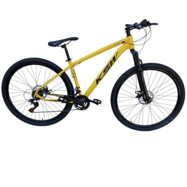 Imagem de Bicicleta Aro 29 KSW XLT 24 V MTB Index Disco Mecânico Suspensão 80mm Unissex (Amarelo/Preto, 19)