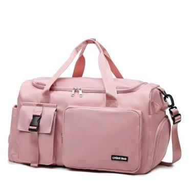Imagem de ANZOAT Bolsa de ginástica esportiva, bolsa de viagem seca e molhada para mulheres, bolsa tiracolo de natação, bolsa de viagem ao ar livre, bolsa de viagem de fim de semana, rosa, One Size