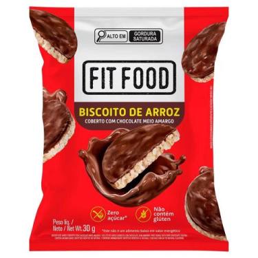 Imagem de Biscoito de Arroz Cobertura Chocolate Meio Amargo Zero Açúcar Fit Food
