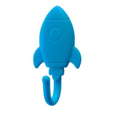 Imagem de Gancho Adesivo FOGUETE Suporte Parede Toalha Rosto Porta Chaves Objeto