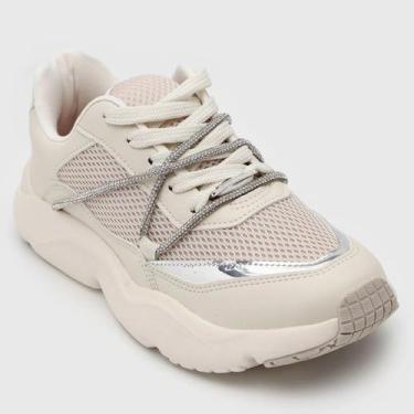 Imagem de Vizzano Tênis Off Prata Conforto e Estilo, Branco off, Prata, 36