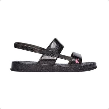 Imagem de Sandália Infantil Papete Grendene Barbie Color Mochi Preta, Preto glit