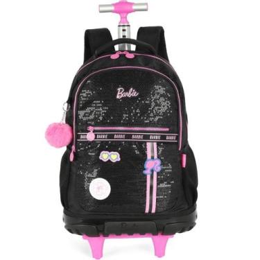 Imagem de Mochila com Rodinha Barbie Preto G C/PAETE