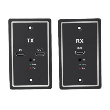 Imagem de Jiawu Placa de Parede HDMI, Extensor HDMI, Através de um único Cabo Cat6 Transmite até 60 M, Vídeo e Som, Suporta Resolução 1080P, Controle Remoto IR, para PC, Console de Jogos
