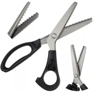 Imagem de Tesoura Picotar Zig Zag, Costura, Corte Profissional, Tecido e Papel, Cor Preto