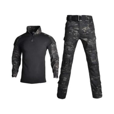 Imagem de Camisa Tática Camo Impermeável Masculina Calças Cargo Roupas Respiráve