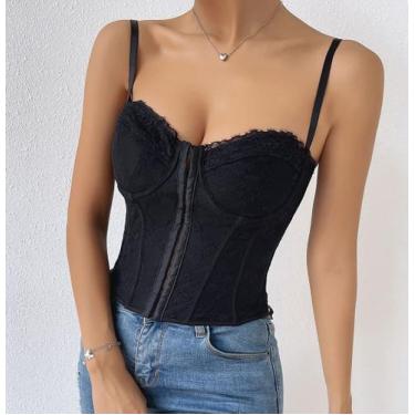 Imagem de G0308-Top Cropped Feminino Renda Bordado Festa Réveillon Casamento Noi