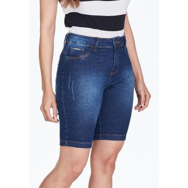 Imagem de Bermuda Jeans Feminina HNO Ciclista Hot Pants Azul-Feminino