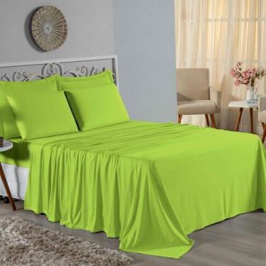 Imagem de Jogo de Cama Queen Nobre 4 Peças Lençol com Elástico de 30cm de Altura