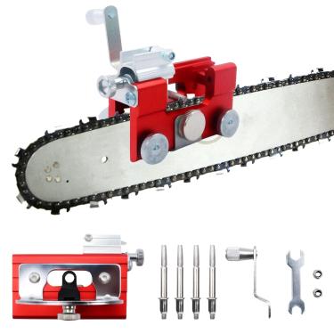 Imagem de HOWHY Kit de afiador de motosserra, ferramenta de afiação de motosserra de ângulo ajustável, acessórios de afiador de lâmina de serra de corrente manual para serra elétrica, lenhador, trabalhador de