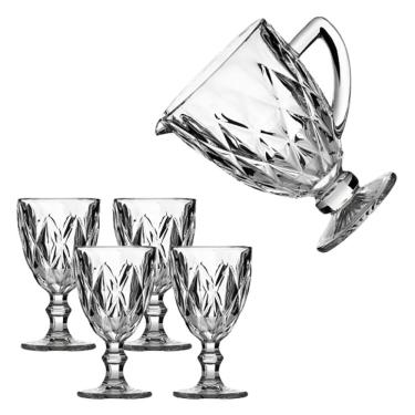 Imagem de Jogo de Taças Luxx Ellegance 330ml 4 und Cristal com Jarra 1.2L