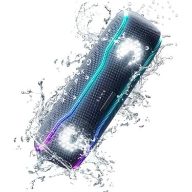 Imagem de Caixa de Som Sem Fio IPX7 com Baixo Super 25W Tempo Reprodução 24 Horas 30 Metros Flash Cor e Função Emparelhamento