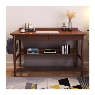 Imagem de Mesa de escritório versátil de madeira, mesa de estudo, mesa de trabalho, escritório, escritório, escritório, escritório, retangular, fácil de instalar (marrom, 80 x 60 x 75 cm)