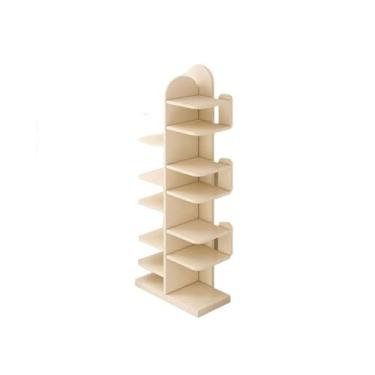 Imagem de x3anggyt5 Estante de livros simples em forma de árvore cacto armário de casa para estudante pequena estante de fenda estreita sala de estar armário de armazenamento multicamadas (branca)