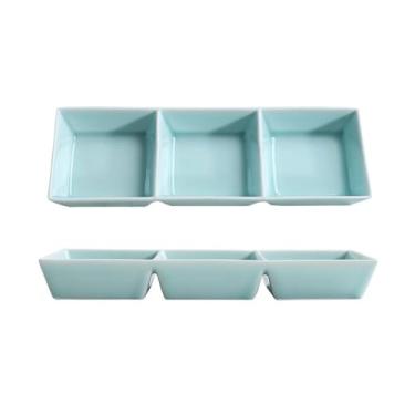 Imagem de Prato de molho de soja, 1 peça de prato de mistura Celadon, tigela de molho de churrasco comercial, tigela de imersão distribuída, tigela de lanche (azul)