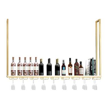 Imagem de Restaurante S bar de cozinha montado na parede rack de vidro de vinho suporte de garrafa de vinho copos de vinho folhas de armazenamento para casa/cozinha/armário 120 cm (60 cm)