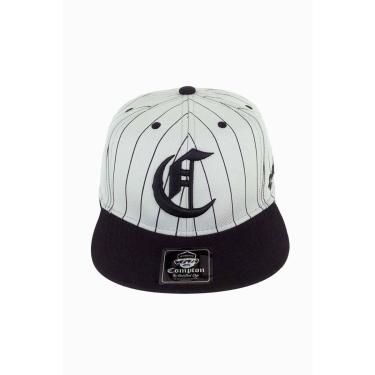 Imagem de Boné Compton Aba Reta Snapback Logo Pinstripe Cinza-Unissex