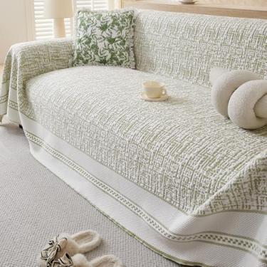 Imagem de Capa de sofá antiderrapante, cobertor de lençol de sofá, protetor de decoração de móveis, adequado para pele, lavável na máquina para uso diário, decoração de sala de estar - verde |||180 x 180 cm