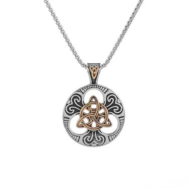 Imagem de Colar masculino vintage vintage 2026 com nó celta runa norueguesa ouro ecológico liga viking pingente punk masculino joias islandesas acessórios de moda criativos femininos e masculinos