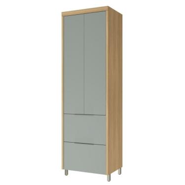 Imagem de Armário De Cozinha Paneleiro 2 Portas 2 Gavetas 100% Mdf Mariah Nesher Madeirado / Verde