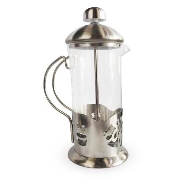 Imagem de Cafeteira Prensa Francesa Cremeira 600ML De Vidro e Aço Inox Para Café Chá Modelo Escrita Coffee