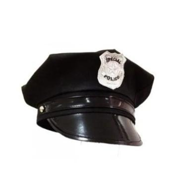 Imagem de Chapéu Quepe Boina Policial Fantasia Festa Cosplay
