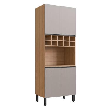 Imagem de Paneleiro 4 Portas 1 Nicho Para Forno E Adega Quiditá Montana/fumê