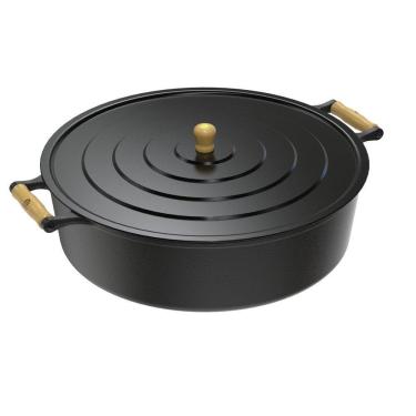 Imagem de Panela Caçarola Ferro Fundido Alça Madeira Com Tampa 25l N50