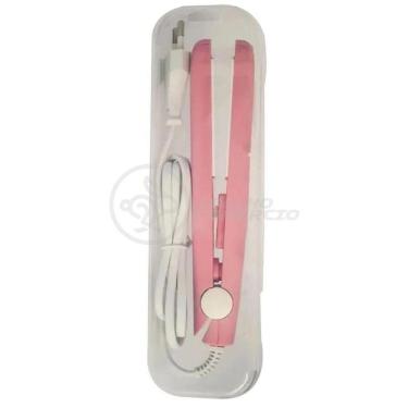 Imagem de Mini Chapinha Prancha Portátil 17Cm Bivolt Profissional Rosa