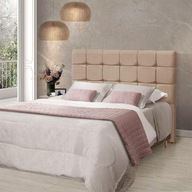 Imagem de Cabeceira Cama King Estofada 1,93 - Maia Linho Bege