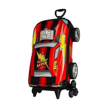 Imagem de Mala De Viagem Infantil Com Rodinha Turbo Max 3d Vermelha